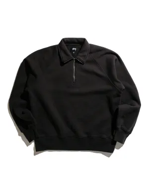 Stssy Relaxed Half Zip Washed Black
