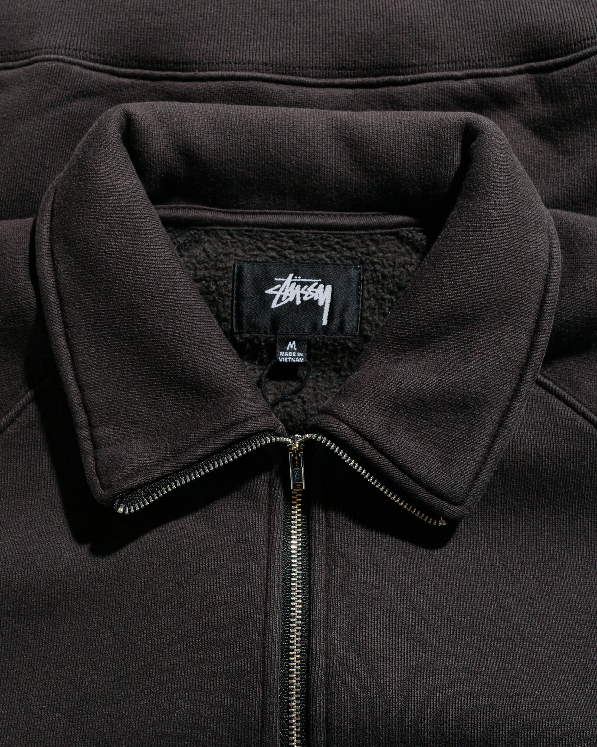 Stssy Relaxed Half Zip Washed Black