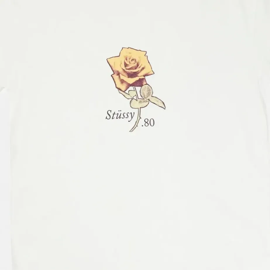 Stssy White 80's Rose T-Shirt