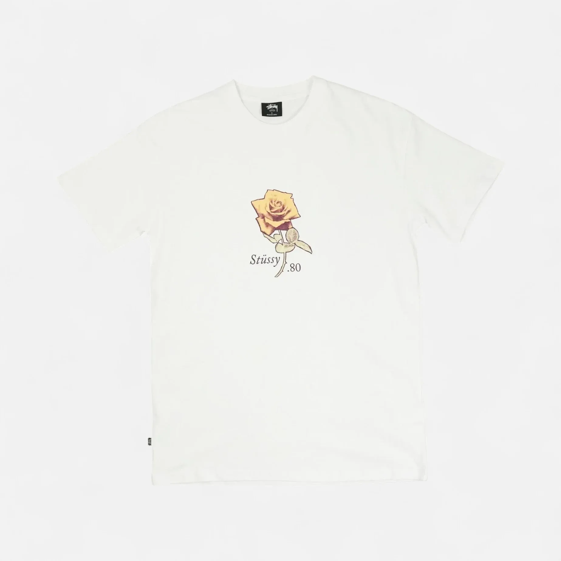 Stssy White 80's Rose T-Shirt