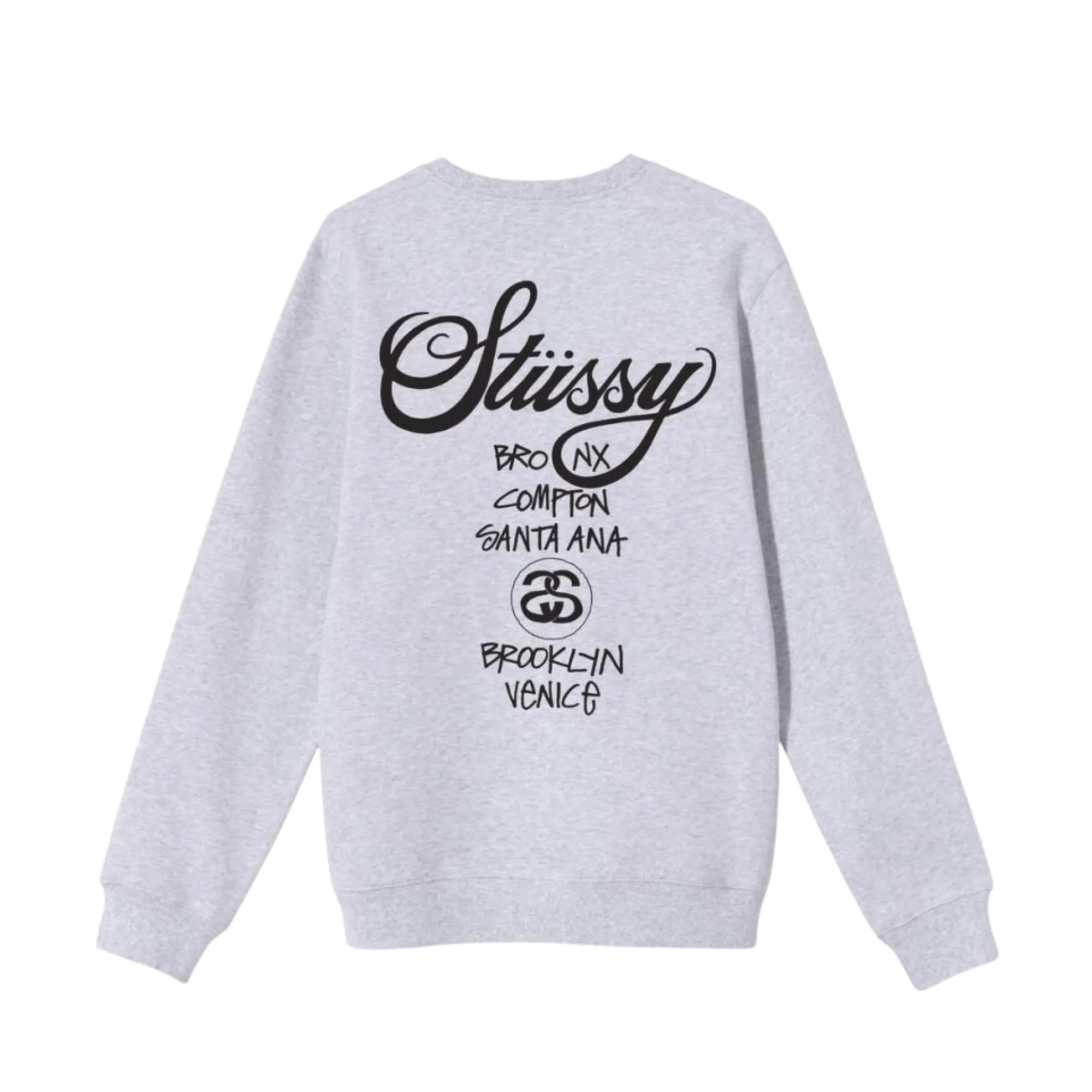 Stssy World Tour Crewneck Ash Heather