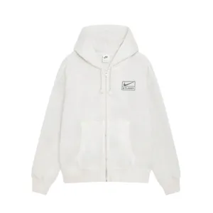 Stssy x Nike Pigment Dyed Fleece Zip Hoodie Light Bone