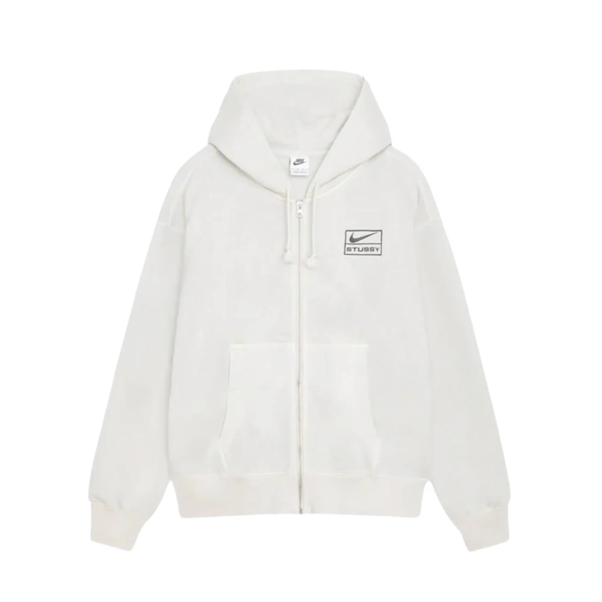 Stssy x Nike Pigment Dyed Fleece Zip Hoodie Light Bone