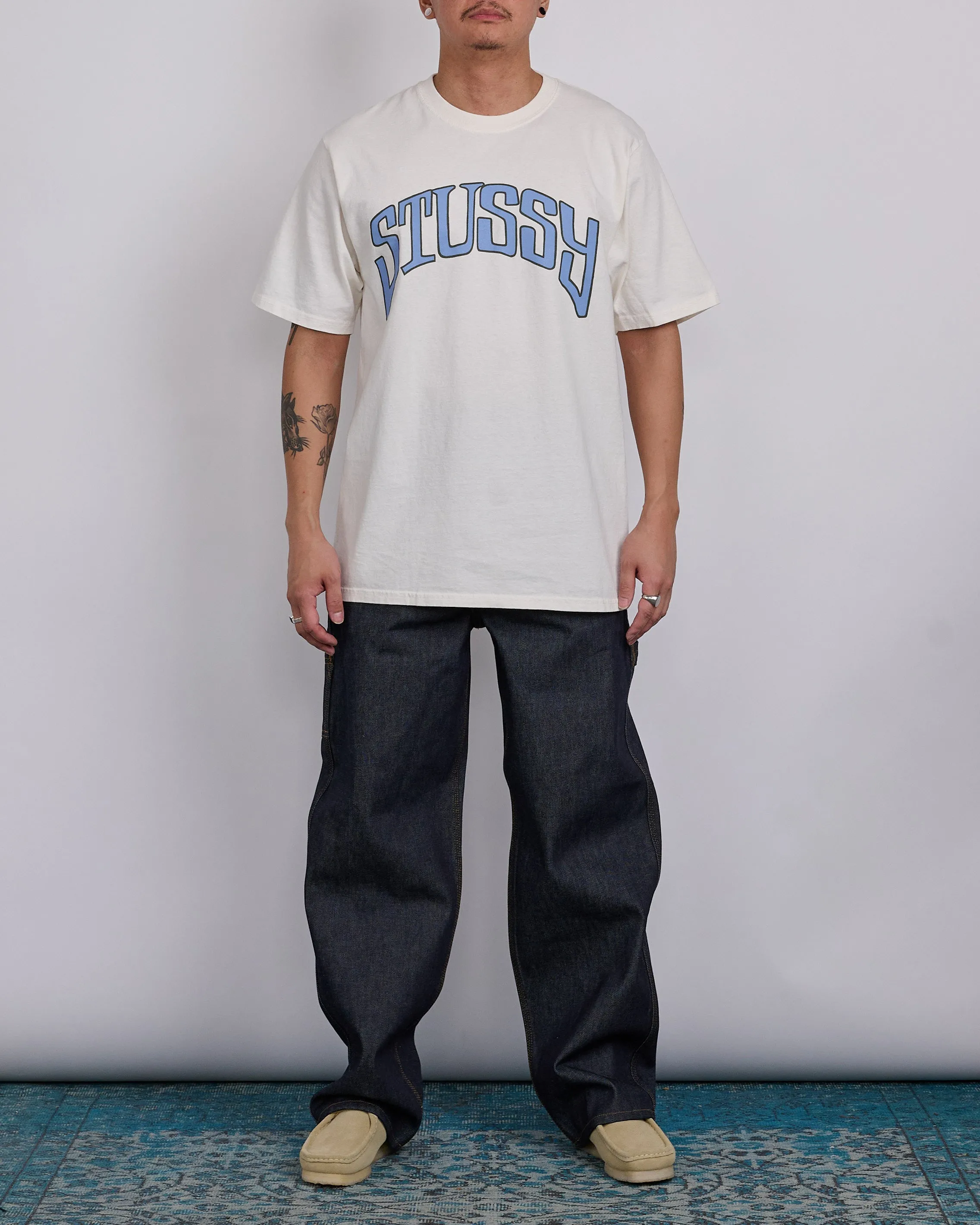 Stussy Arched Pigment Dyed T-Shirt Natural