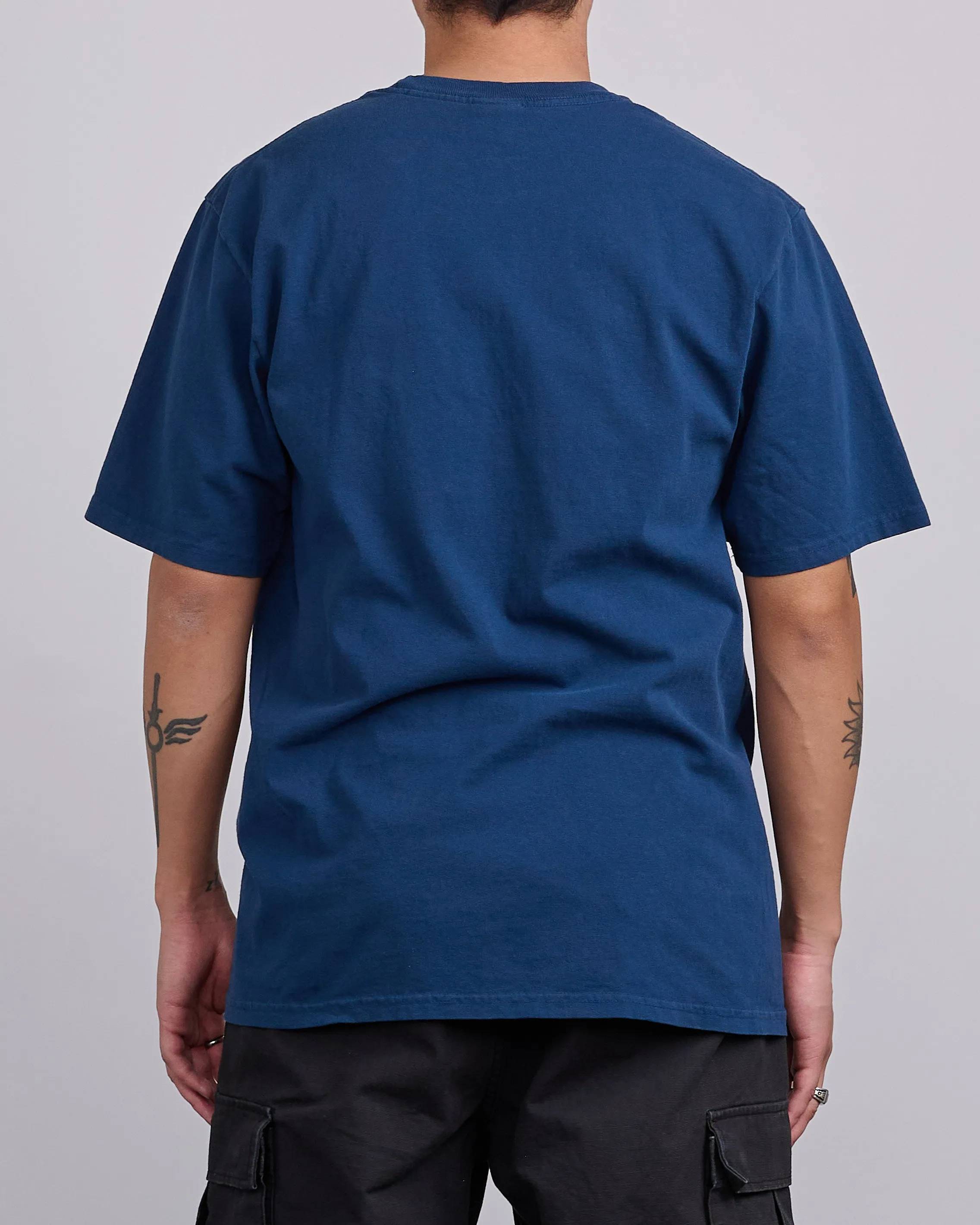 Stussy Arched Pigment Dyed T-Shirt Navy