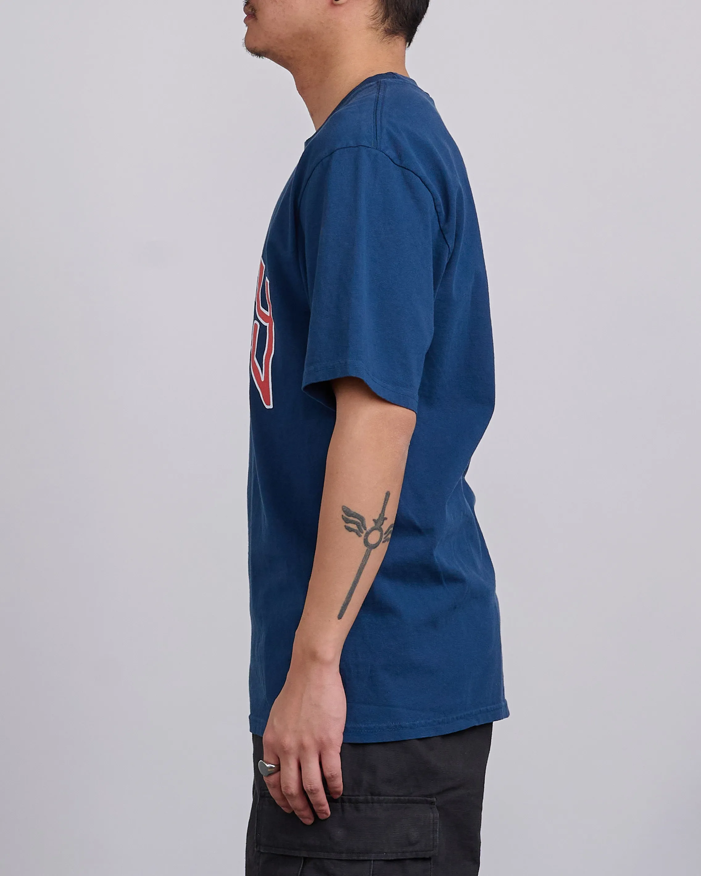Stussy Arched Pigment Dyed T-Shirt Navy