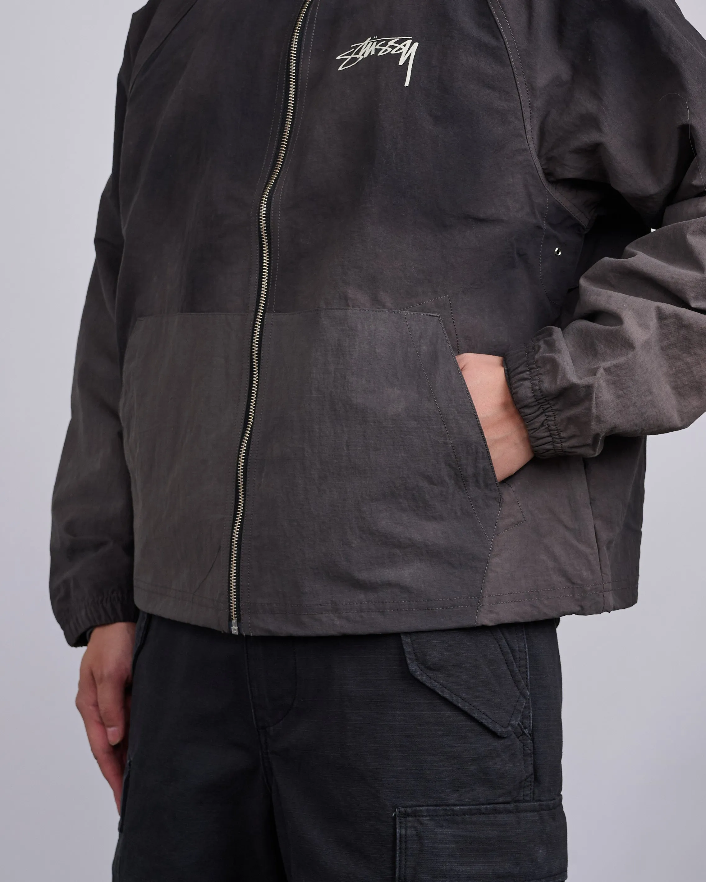 Stussy Beach Shell Jacket Wave Dye Black