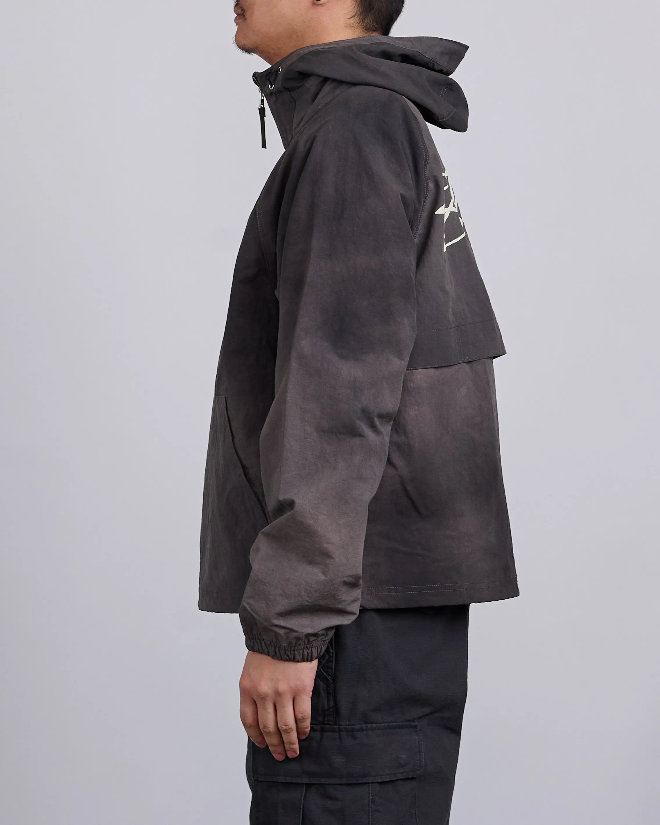 Stussy Beach Shell Jacket Wave Dye Black