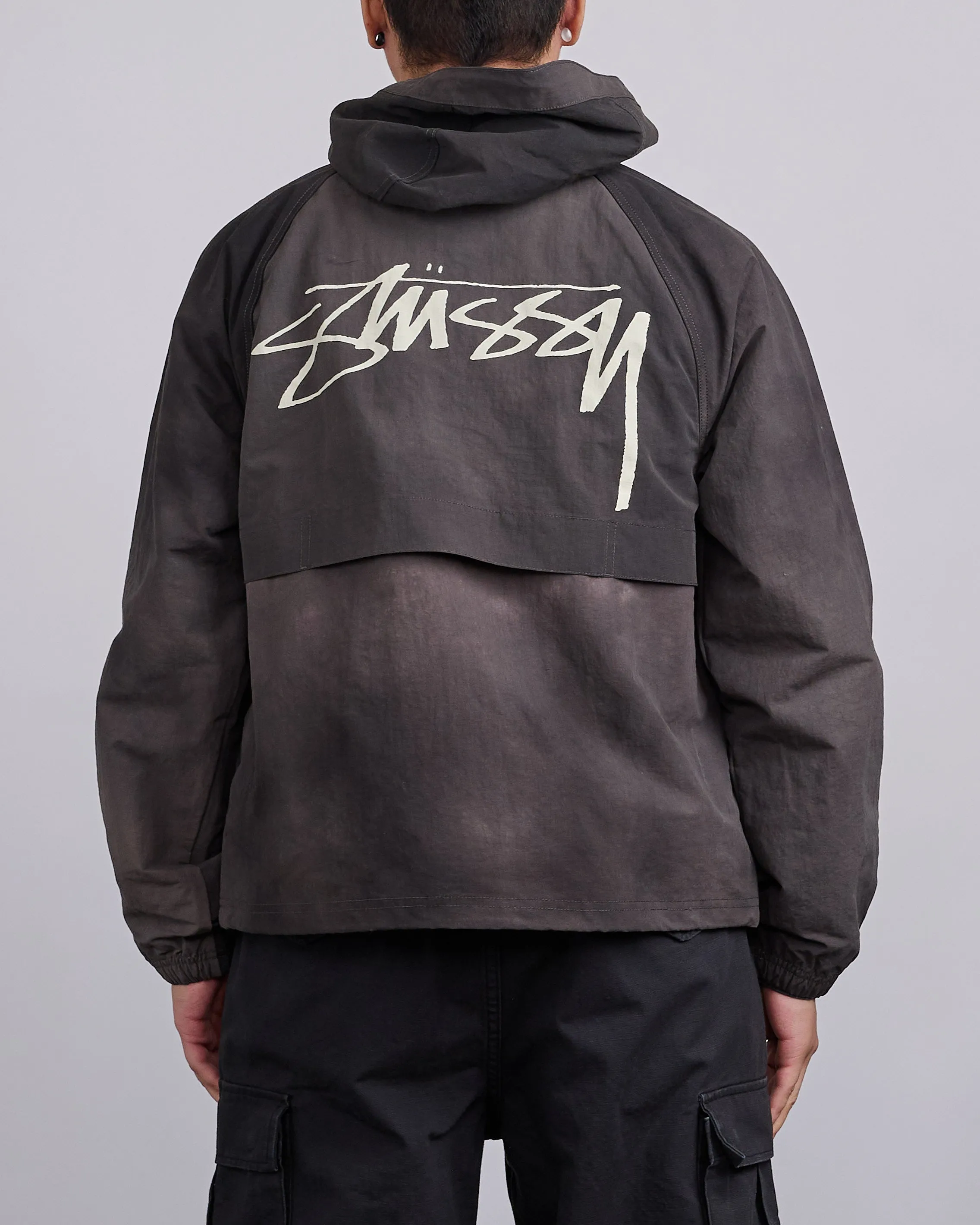 Stussy Beach Shell Jacket Wave Dye Black