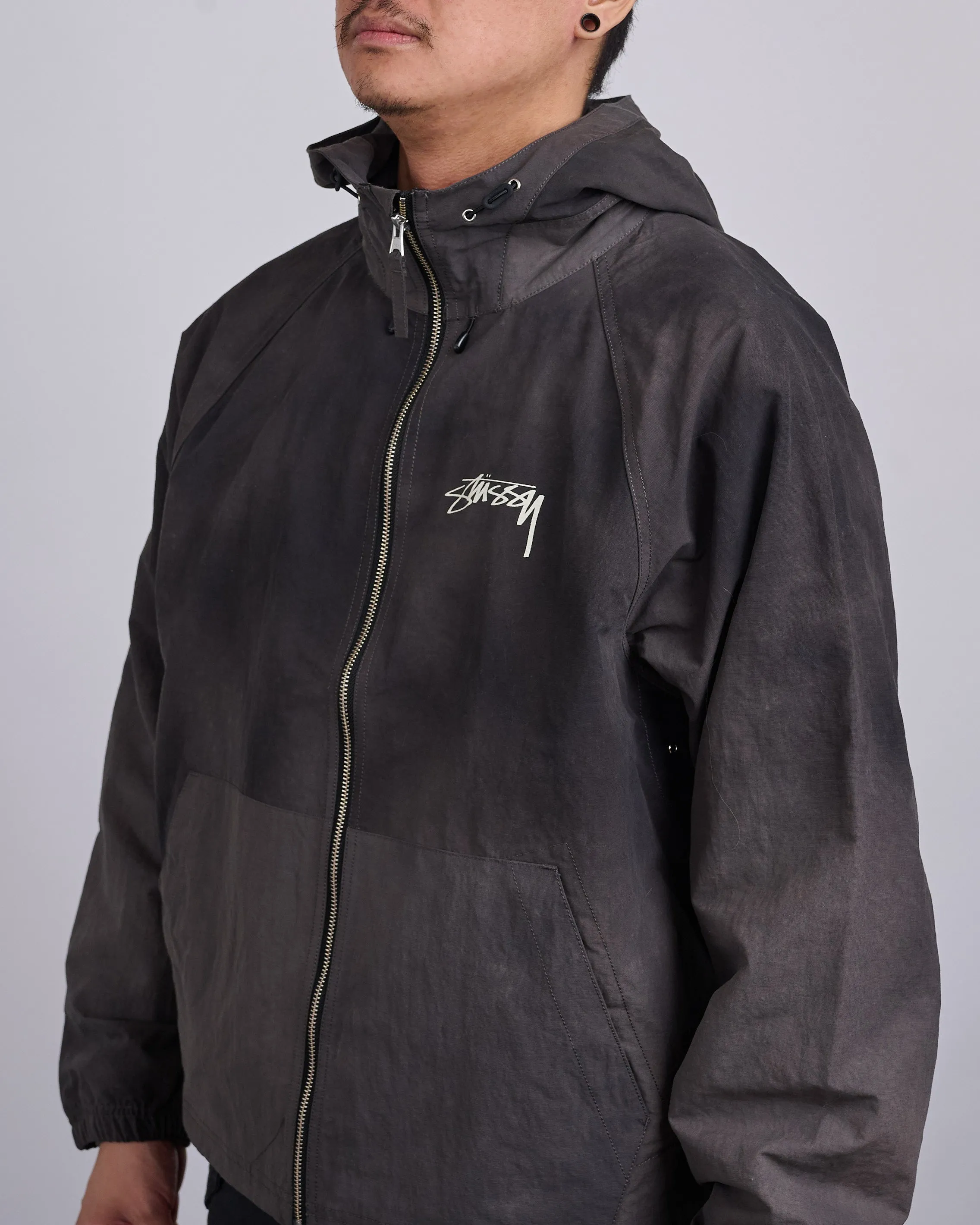 Stussy Beach Shell Jacket Wave Dye Black