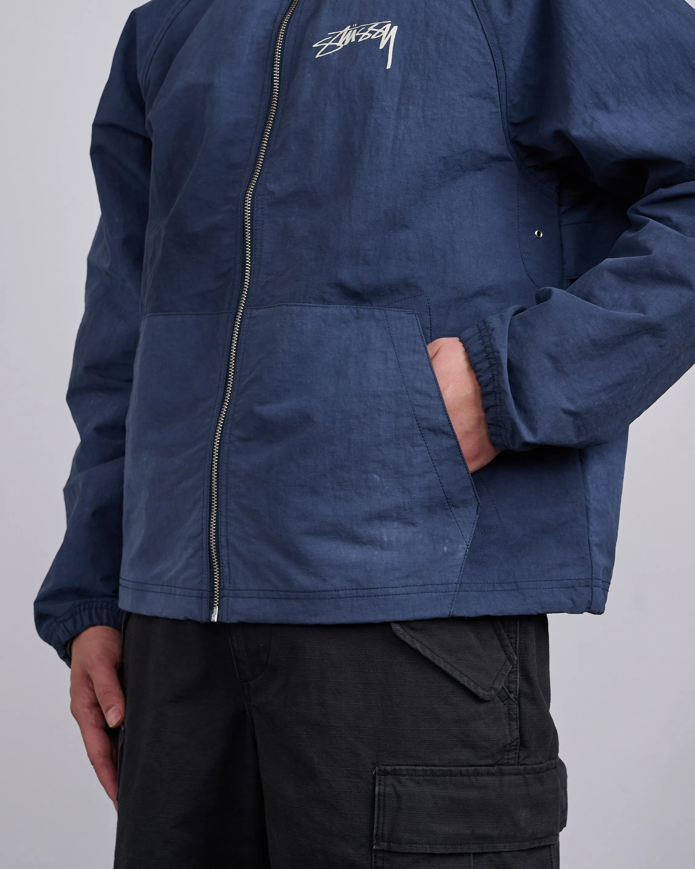Stussy Beach Shell Jacket Wave Dye Navy