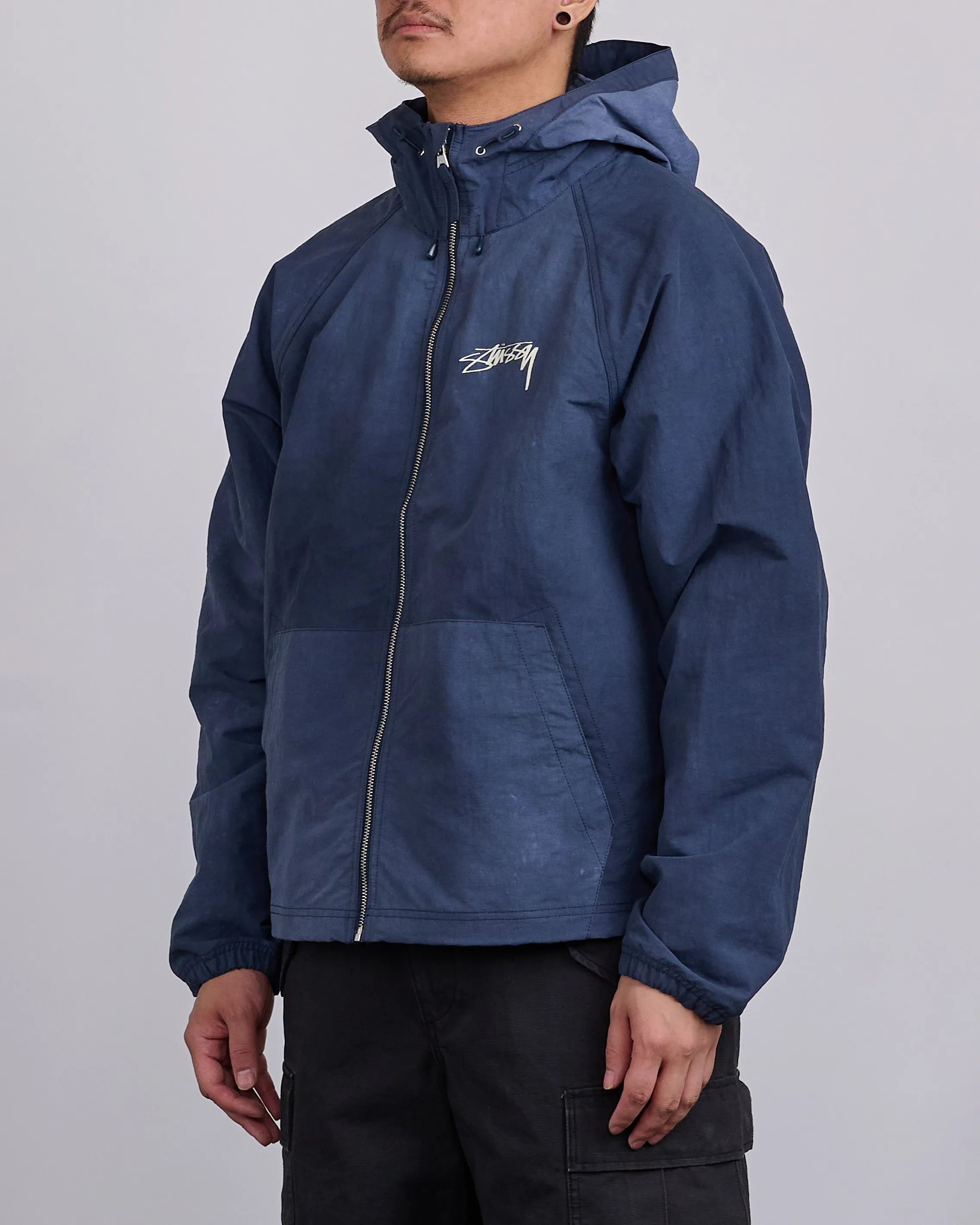 Stussy Beach Shell Jacket Wave Dye Navy