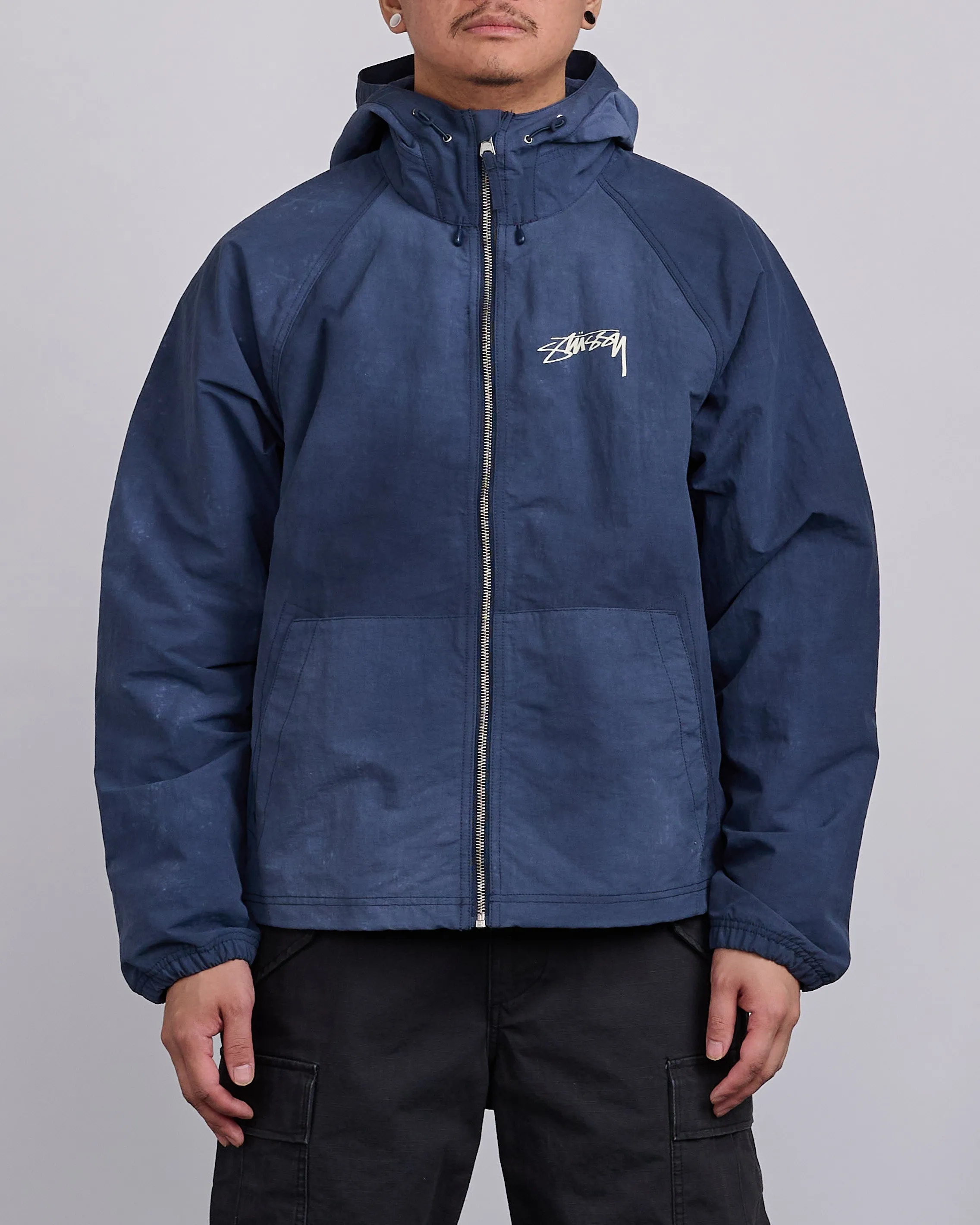 Stussy Beach Shell Jacket Wave Dye Navy