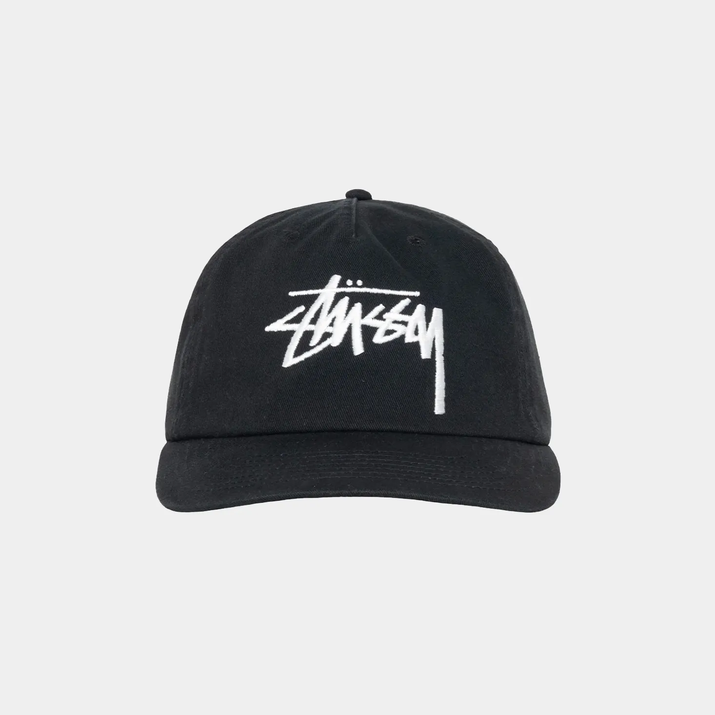 STUSSY BIG STOCK MID DEPTH HAT - SHADOW BLACK