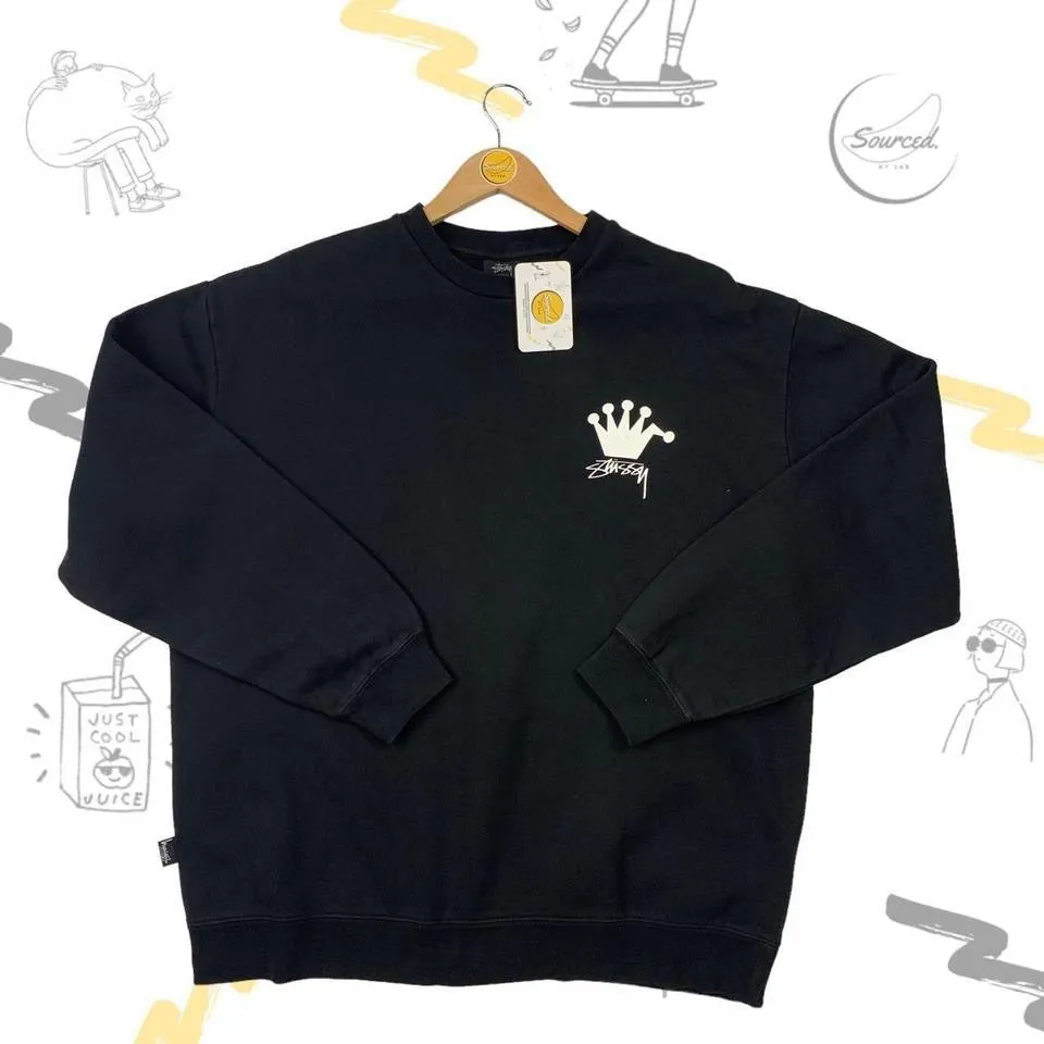 Stussy Black Crown Crewneck