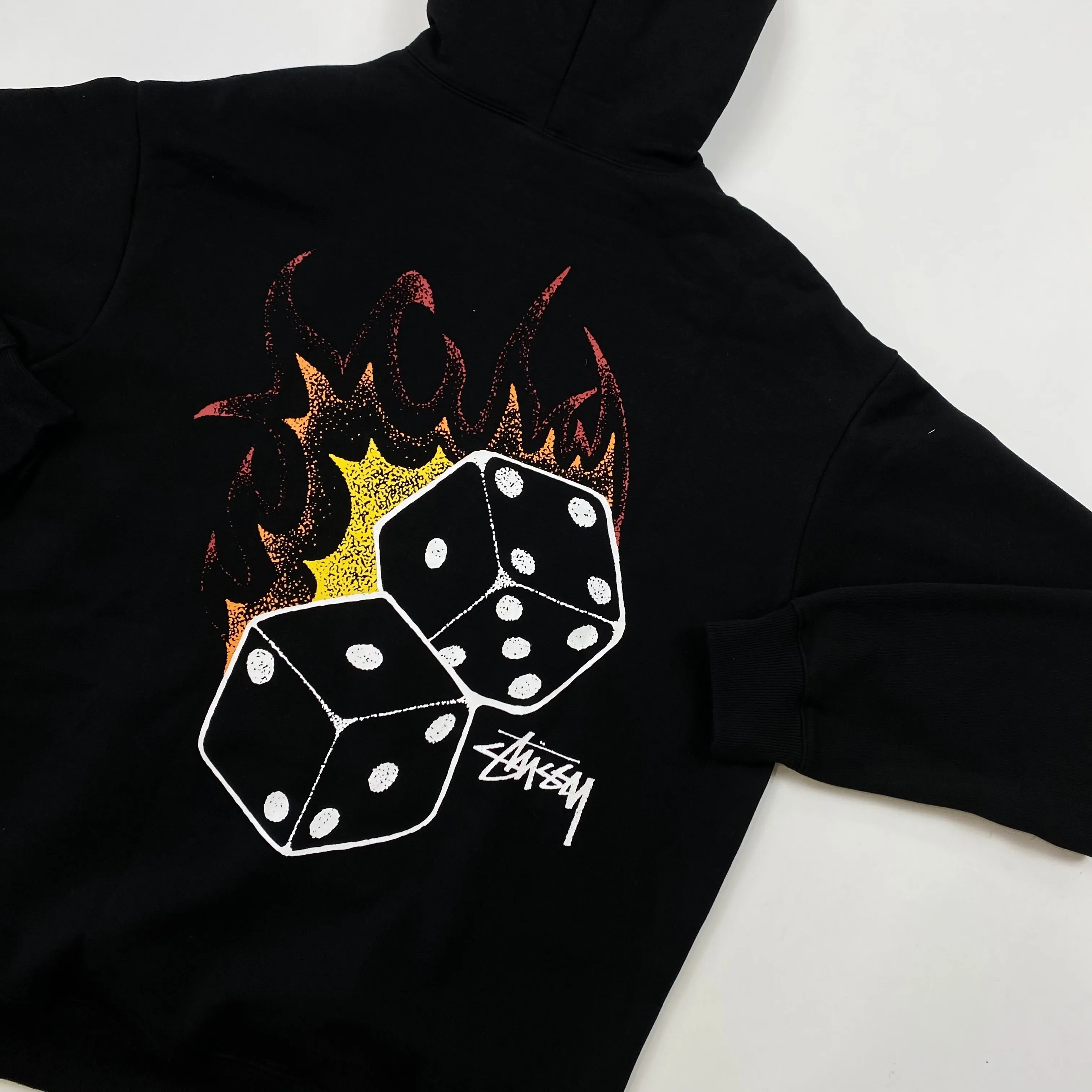 Stussy Black Flaming Dice Hoodie