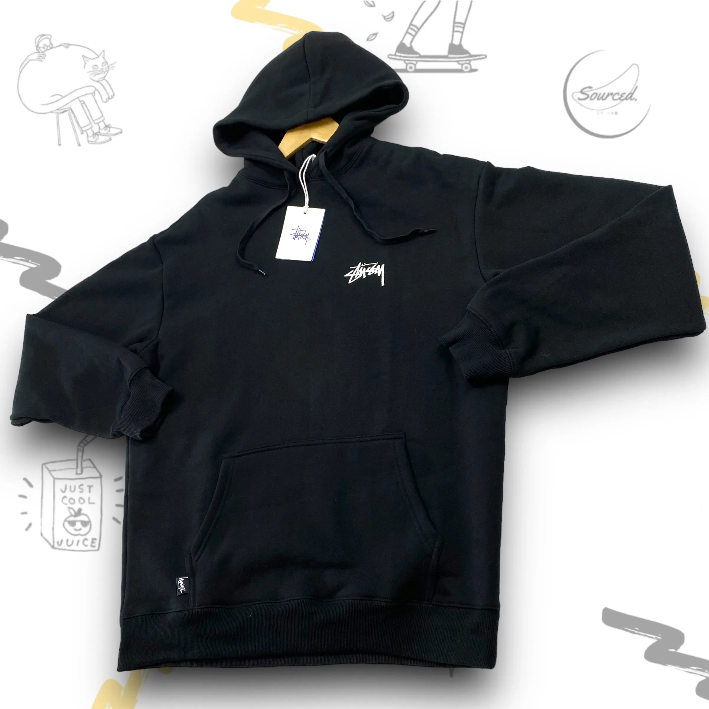 Stussy Black Flaming Dice Hoodie