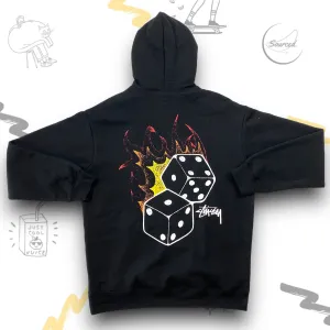 Stussy Black Flaming Dice Hoodie