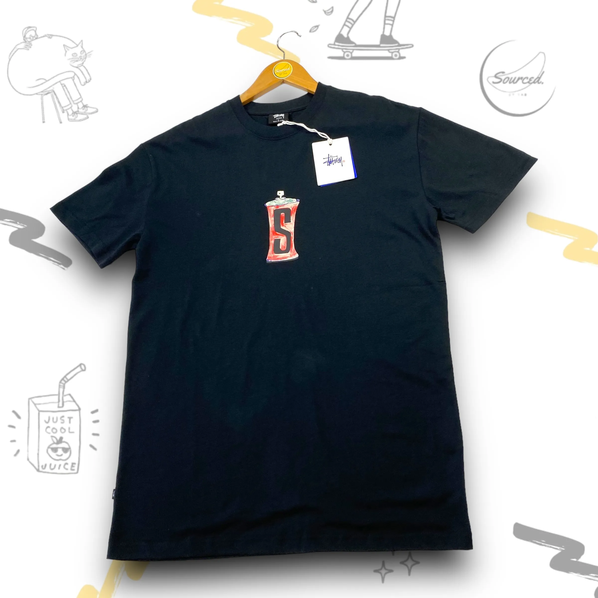 Stussy Black Spray Can T-shirt