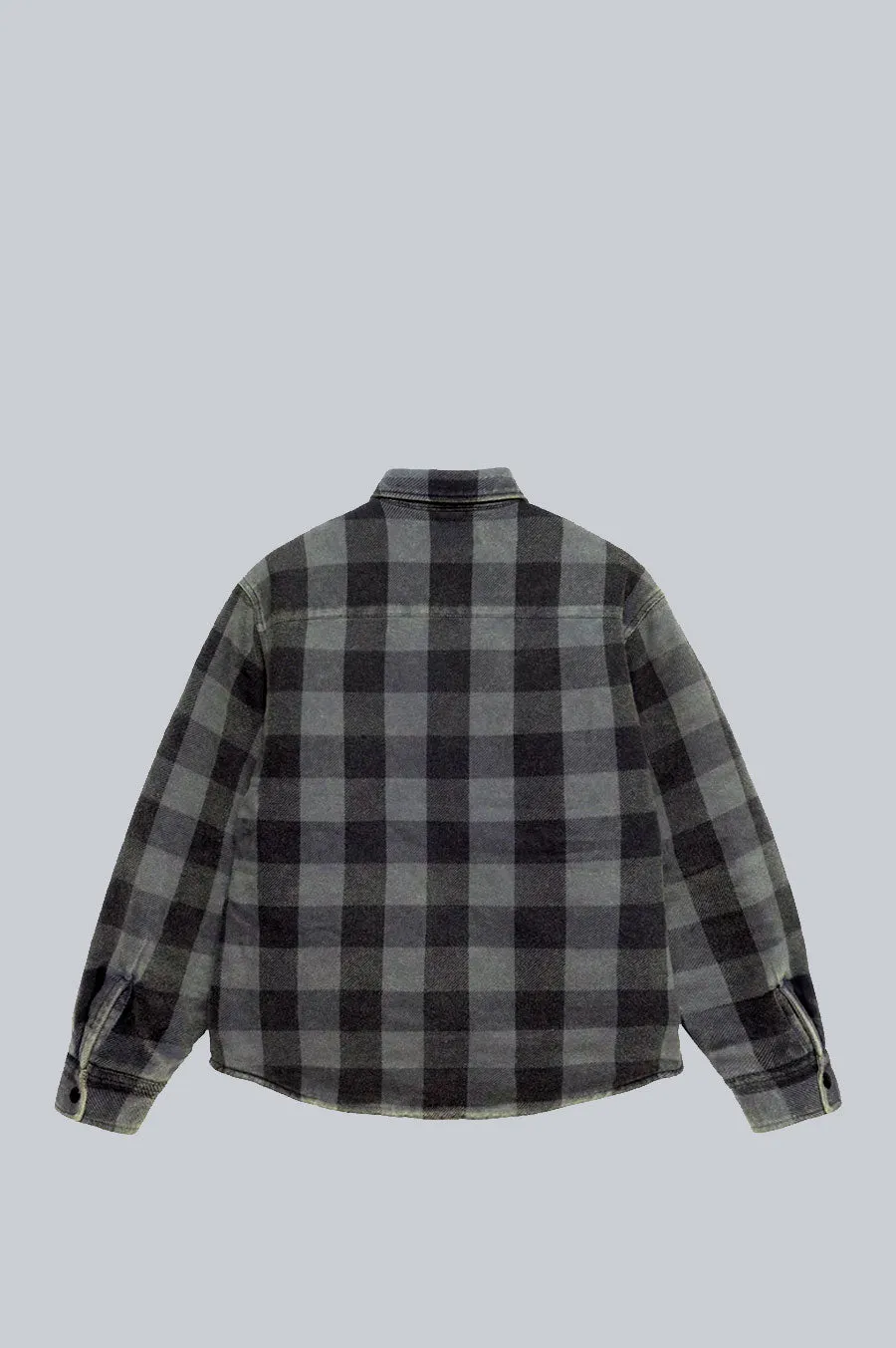 STUSSY BUFFALO PLAID SHIRT GREY