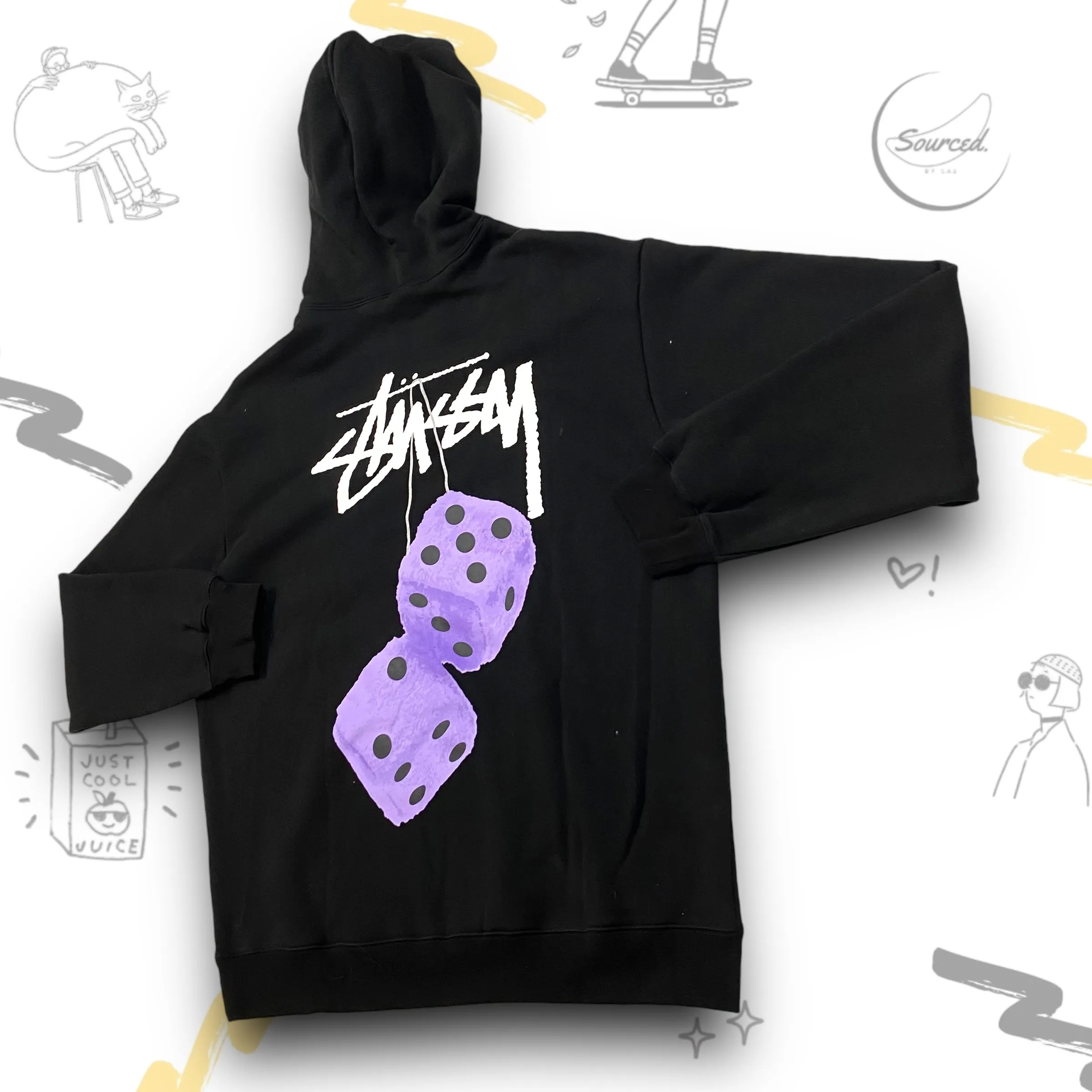 Stussy Dice Purple Graphic Hoodie
