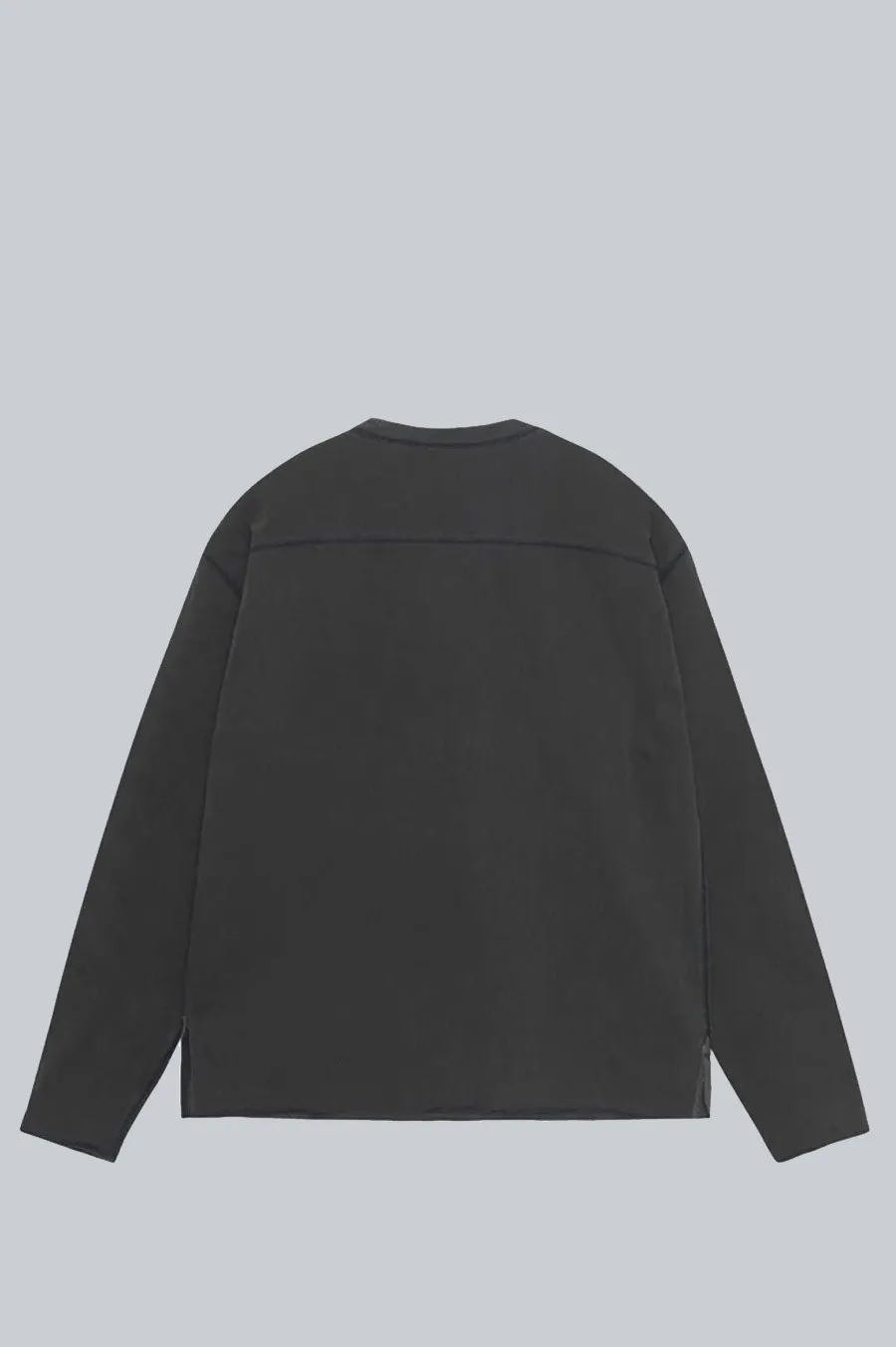 STUSSY FOOTBALL CREW PIGMENT DYED WASHED BLACK