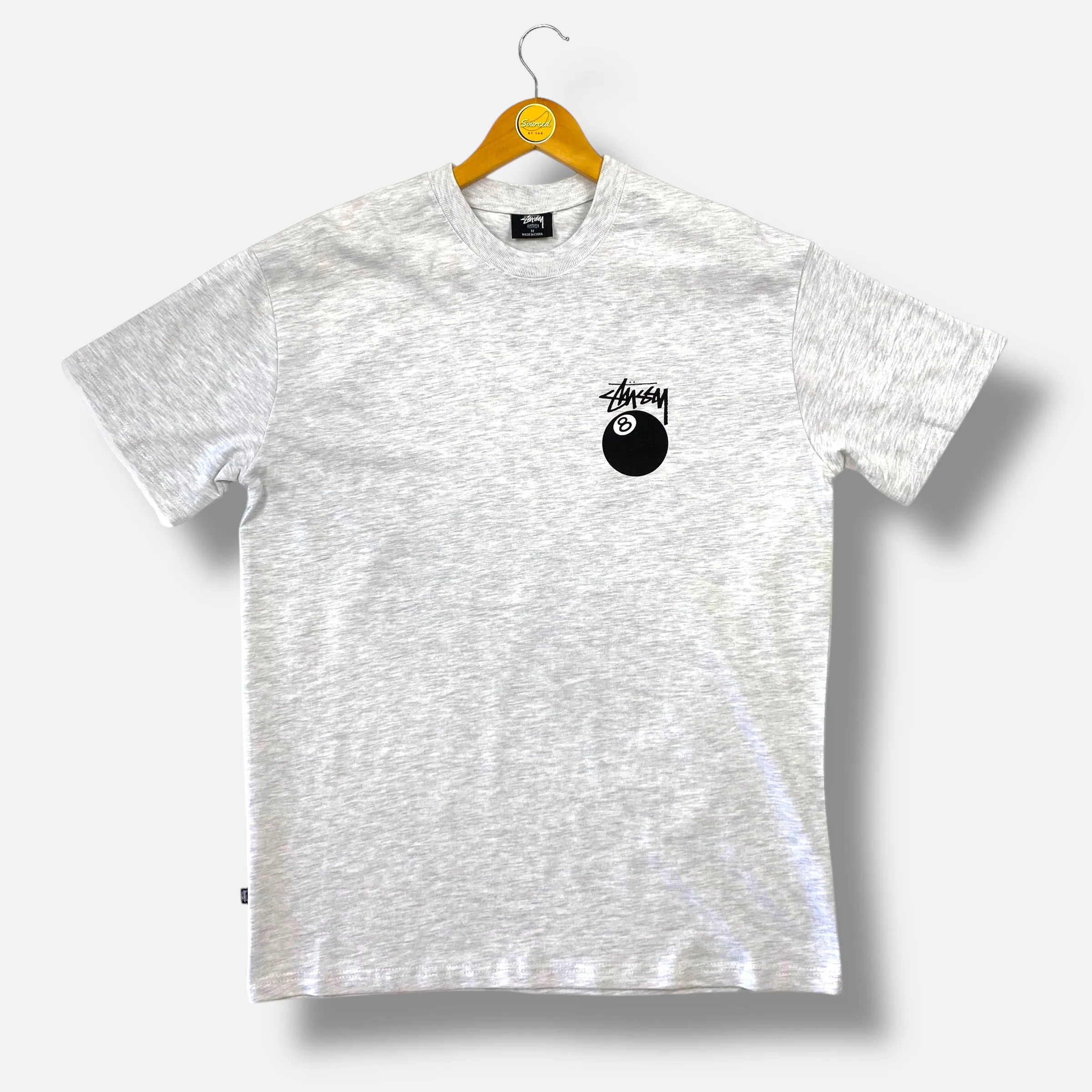 Stussy Grey 8 Ball Graphic T-shirt