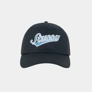 STUSSY LOW PROFILE ATHLETIC TRUCKER HAT - BLACK