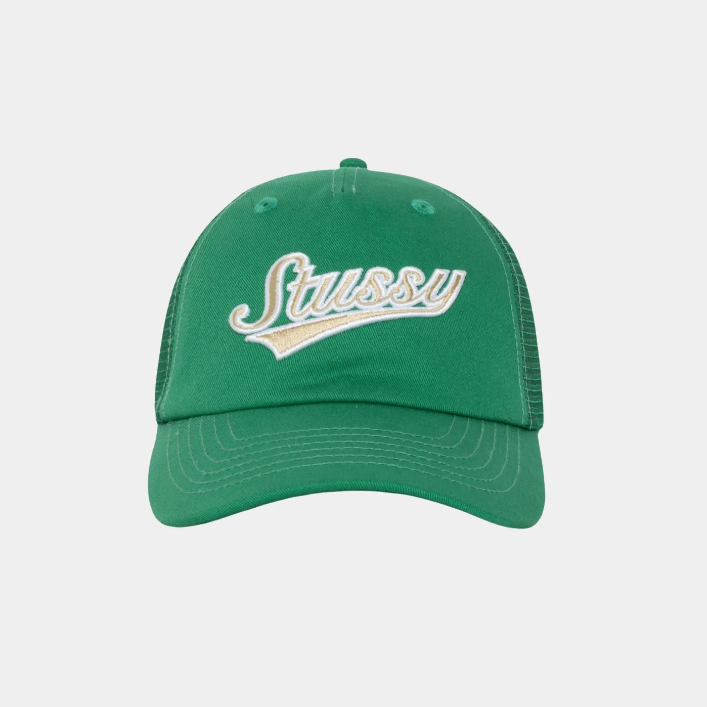 STUSSY LOW PROFILE ATHLETIC TRUCKER HAT - FOREST
