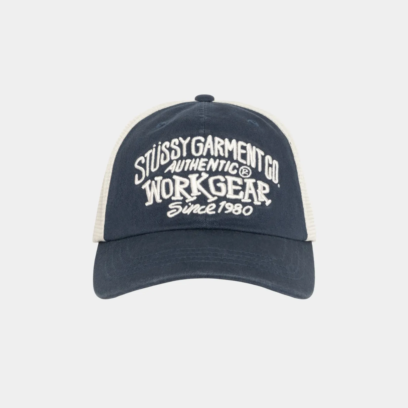 STUSSY LOW PROFILE WORKGEAR STRAPBACK HAT - NAVY