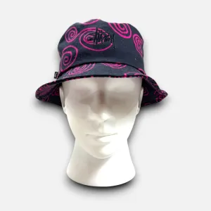 Stussy Purple And Black Bucket Hat