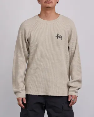 Stussy Raglan Thermal Basic Stock Crewneck Bone