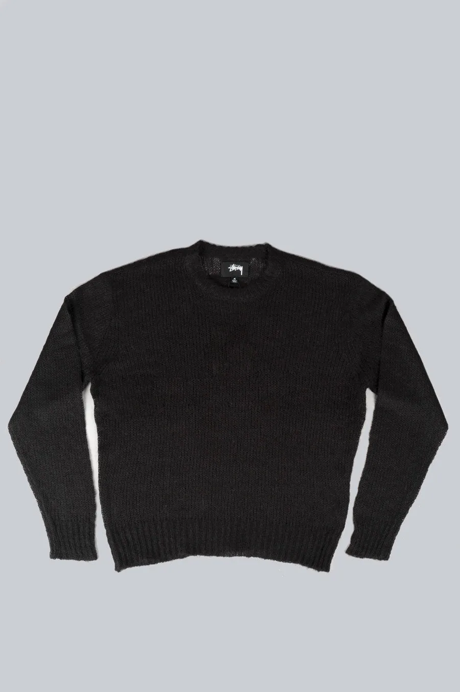 STUSSY S LOOSE KNIT SWEATER BLACK