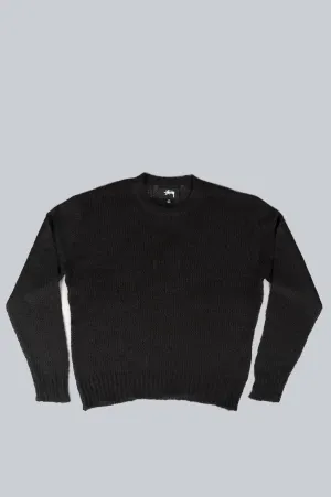 STUSSY S LOOSE KNIT SWEATER BLACK