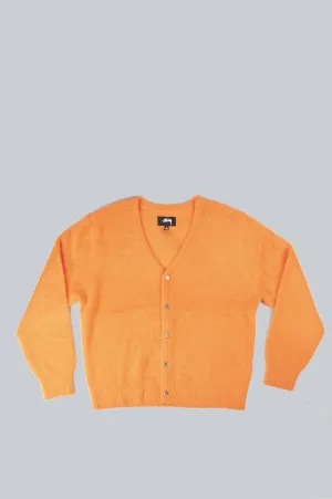 STUSSY SHAGGY CARDIGAN RED ORANGE