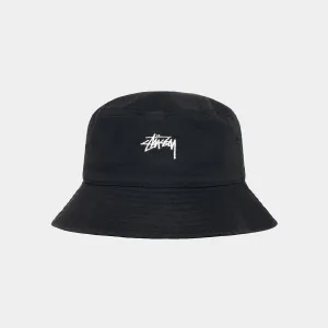 STUSSY STOCK BUCKET HAT - BLACK
