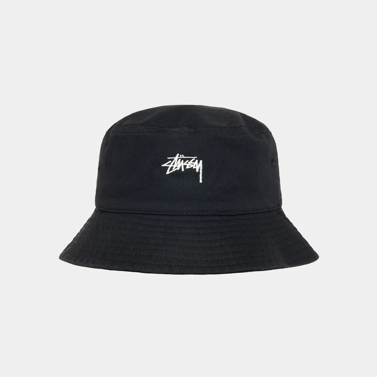 STUSSY STOCK BUCKET HAT - BLACK