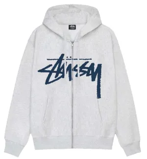 Stussy Stock Zip Hoodie (Ash Heather)