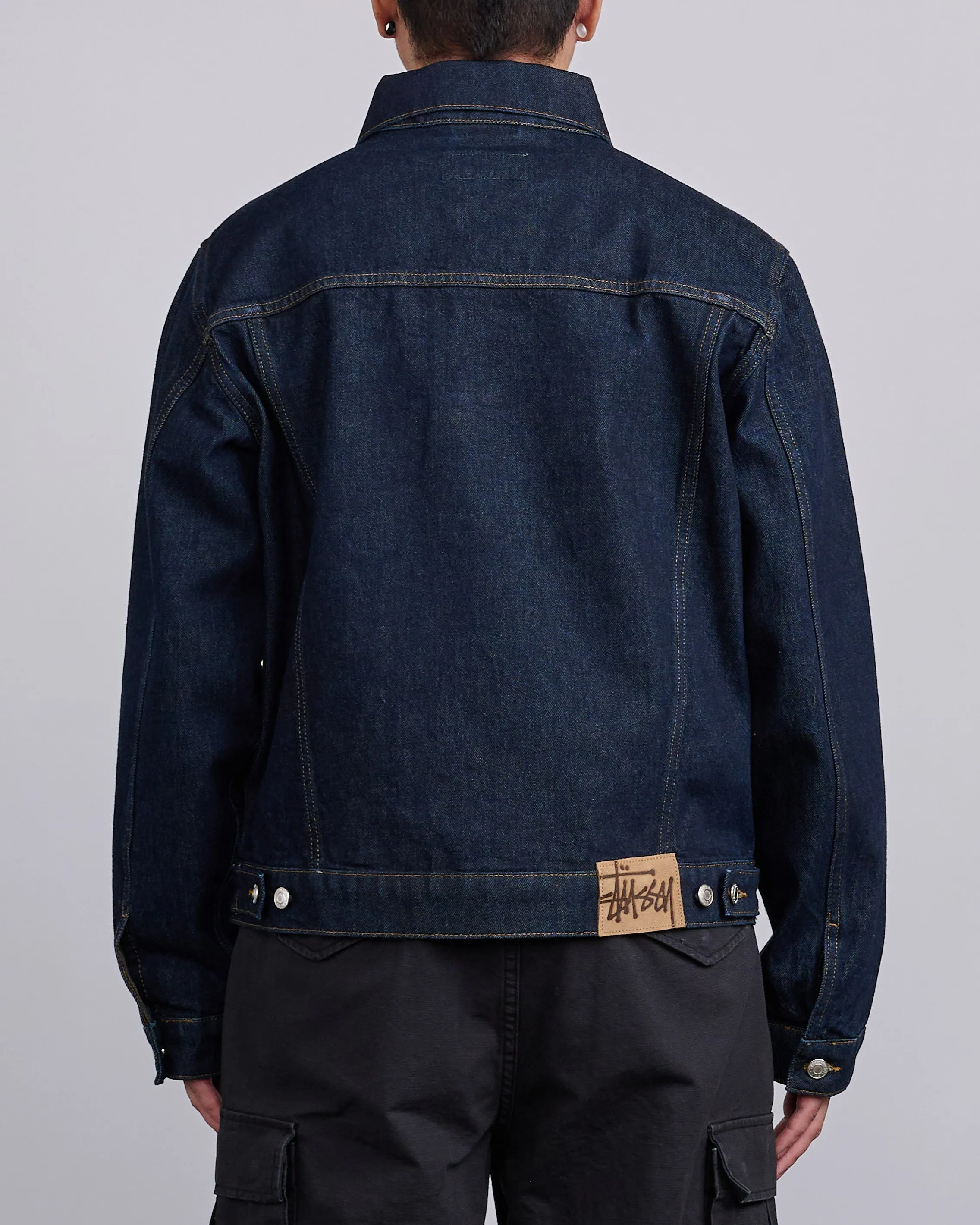 Stussy Trucker Denim Jacket Rinsed Indigo