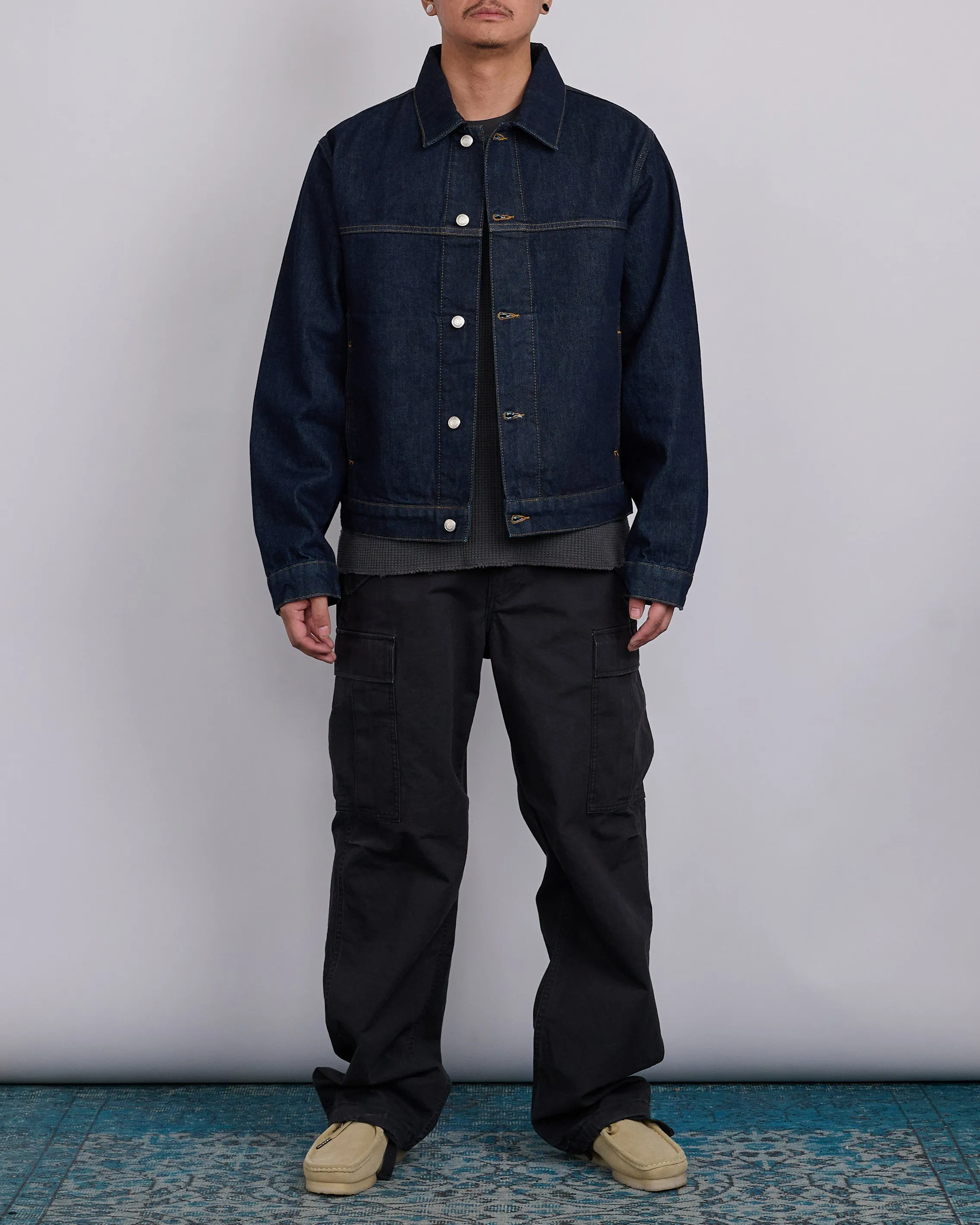 Stussy Trucker Denim Jacket Rinsed Indigo