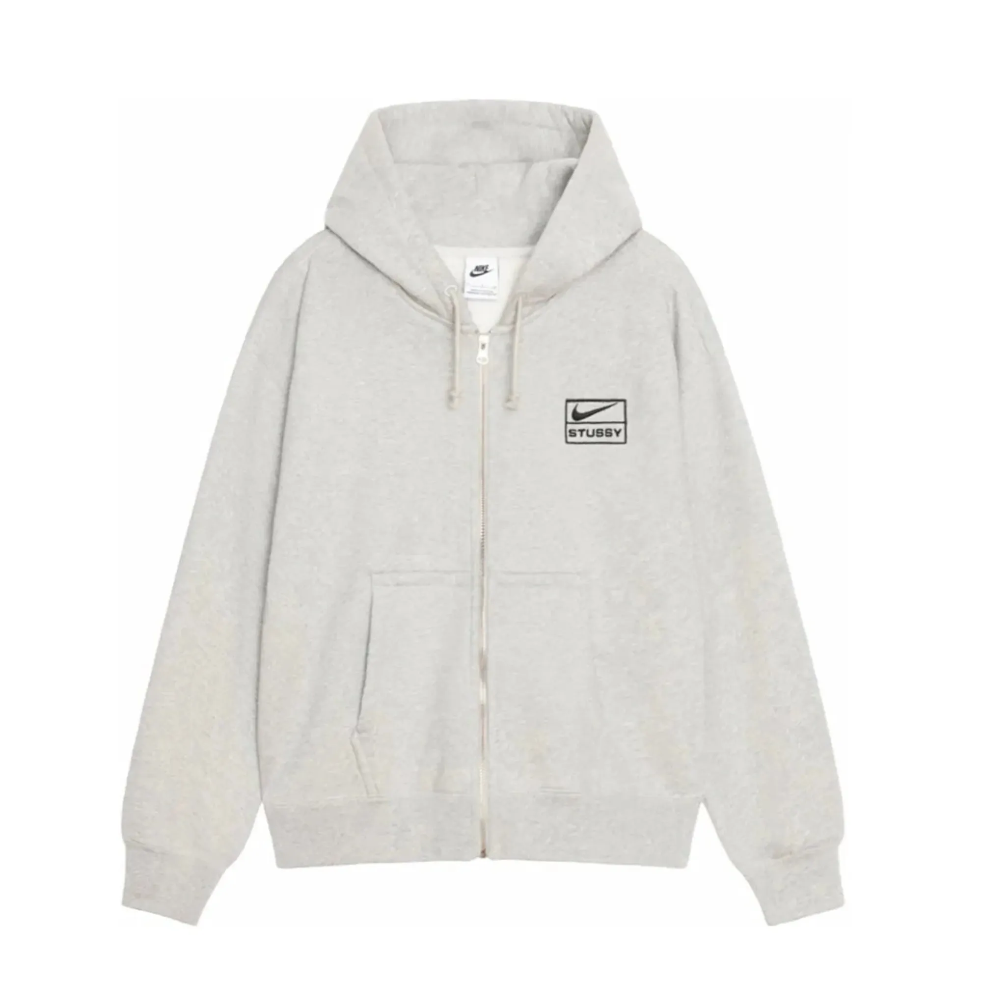 Stussy x Nike Fleece Zip Hoodie Grey Heather