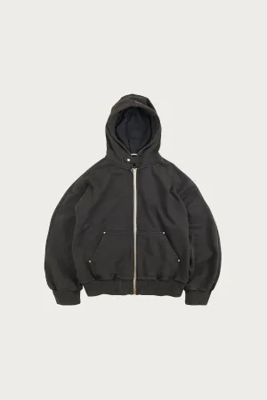 Vintage Dyeing Hood Zip Up Parka - Black/Brown