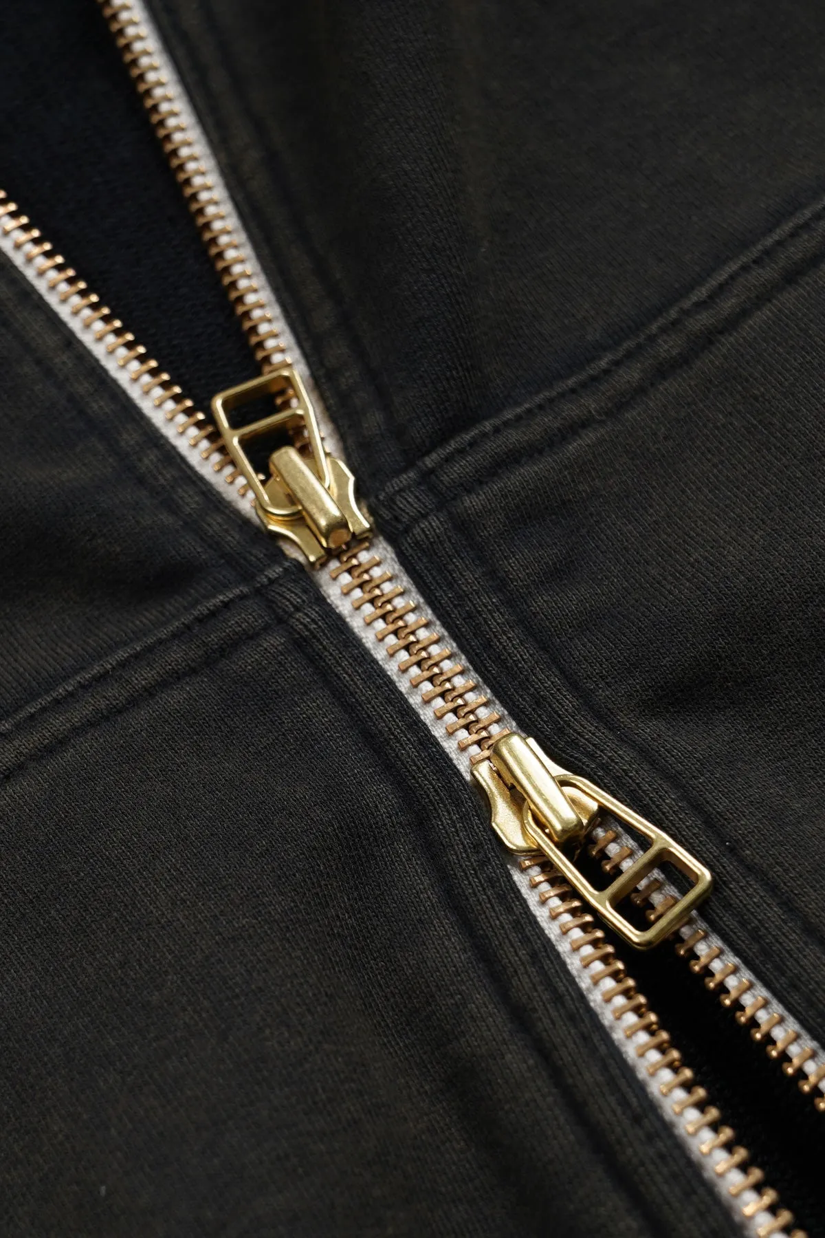 Vintage Dyeing Hood Zip Up Parka - Black/Brown