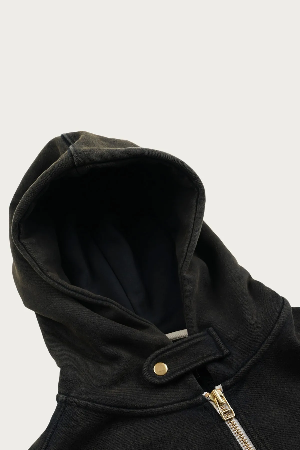 Vintage Dyeing Hood Zip Up Parka - Black/Brown