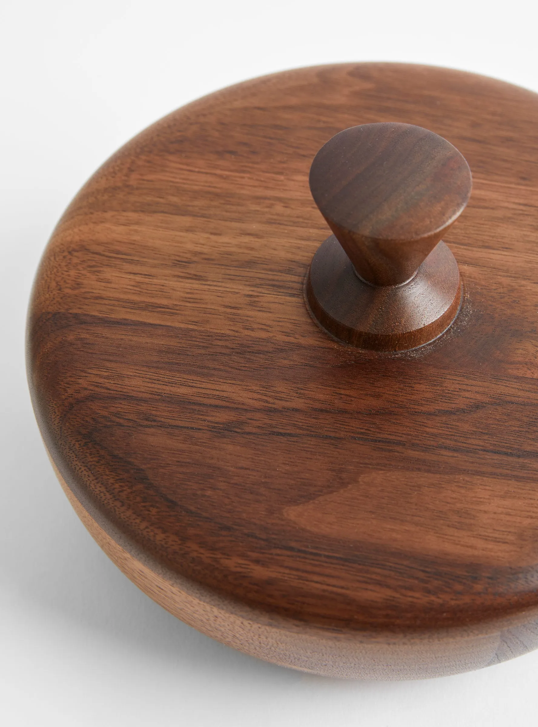 Walnut L Bowl Container - Triangle Knob