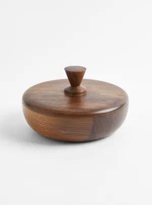 Walnut L Bowl Container - Triangle Knob