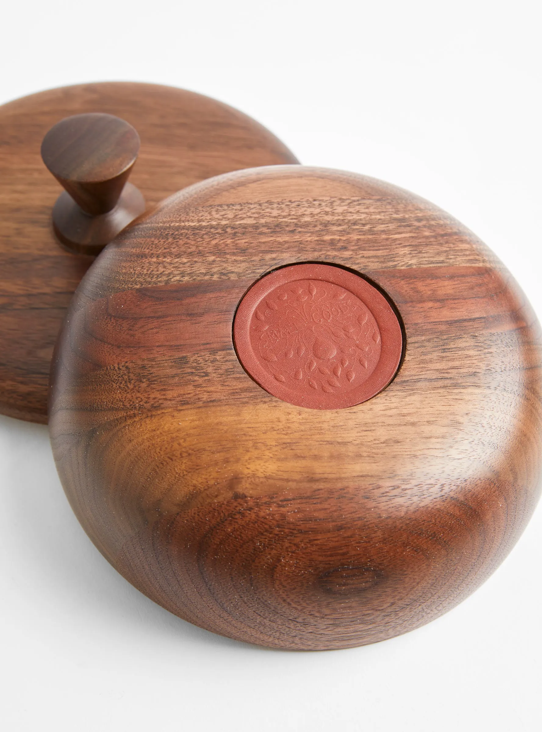 Walnut L Bowl Container - Triangle Knob